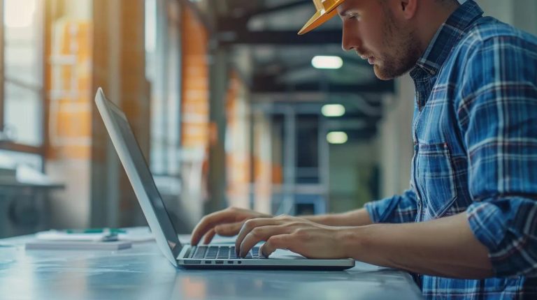 builder on laptop
