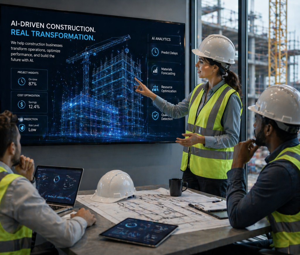 Construct Virtual website and AI marketing dashboard preview